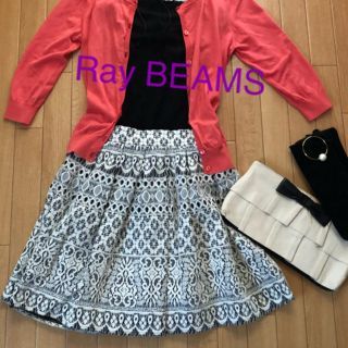 レイビームス(Ray BEAMS)の美品☆Ray BEAMS☆レーススカート☆サイズ0(ひざ丈スカート)