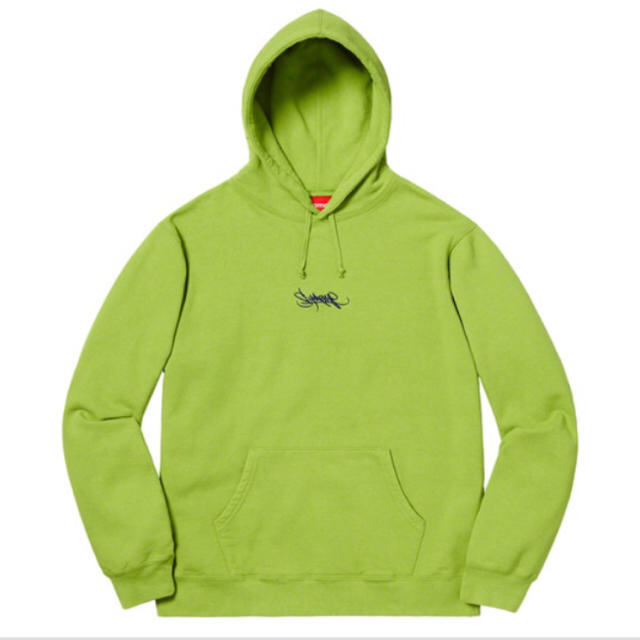 Supreme Tag Logo Hooded Sweatshirt Lime