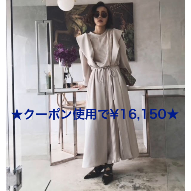 Ameri VINTAGE(アメリヴィンテージ)のFRONT PLEATS LONG DRESS★お値下げ中 レディースのパンツ(オールインワン)の商品写真