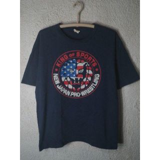 3437　新日本プロレス　大きめコーデ　ライオン　マーク　ロゴ　tシャツ(Tシャツ/カットソー(半袖/袖なし))