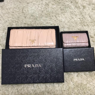 プラダ(PRADA)のPRADA ラムスキン 二つ折り長財布、キーケース セット(財布)