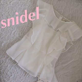 スナイデル(SNIDEL)のオーガンジーフリルブラウス♡snidel(シャツ/ブラウス(半袖/袖なし))