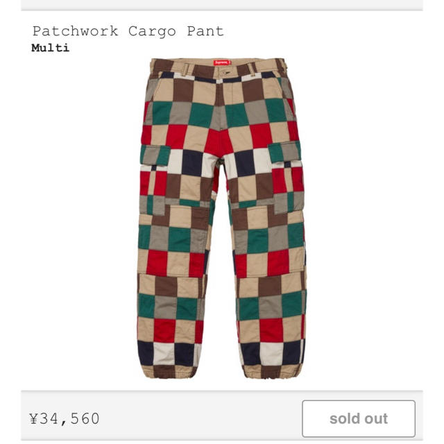 定価以下 Supreme Patchwork Cargo pant 34