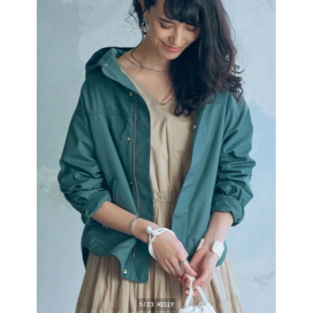 UNITED ARROWS green label relaxing - ユナイテッドアローズ SCショート フード ブルゾン KELLY　38《新品》