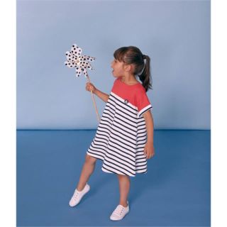 プチバトー(PETIT BATEAU)のquack78様専用♡6ans プチバトー カラーブロックマリニエールワンピース(ワンピース)