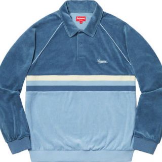 シュプリーム(Supreme)の supreme Stripe Velour Raglan L/S Polo (ポロシャツ)