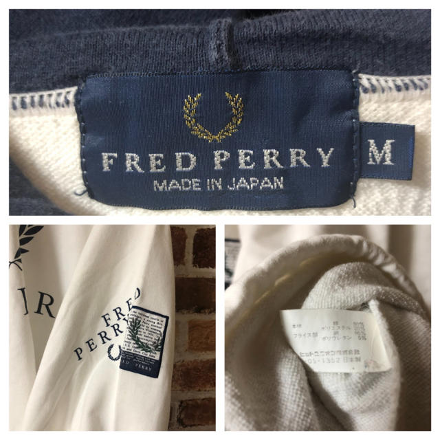 FRED PERRY(フレッドペリー)の［ FRED PERRY ］フレッドペリー デカロゴ パーカー 白 ホワイト メンズのトップス(パーカー)の商品写真