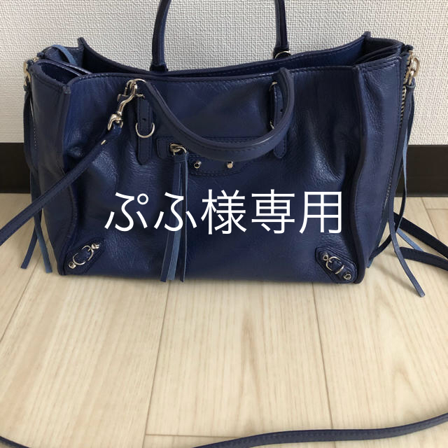 バッグBALENCIAGAバレンシアガ☆ペーパーミニ☆ショルダーバッグ☆ネイビー☆