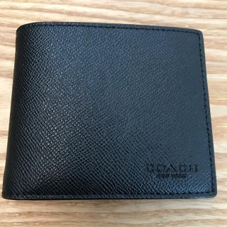 コーチ(COACH)のCOACH コーチ 二つ折り財布 サイフ ブラック 中古(折り財布)