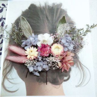 【セール】結婚式 髪飾り 花 ドライフラワー(ヘッドドレス/ドレス)