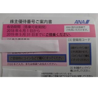 送料込 ANA 株主優待券 1枚 利用有効期限2019年5月31日 50%割引券(その他)