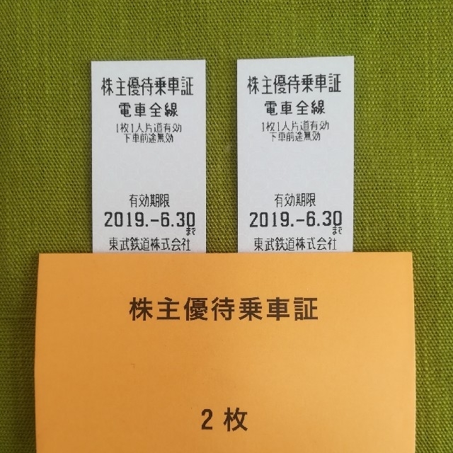 東武鉄道　株主優待　乗車券+冊子 チケットの施設利用券(遊園地/テーマパーク)の商品写真