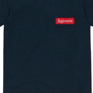 シュプリーム(Supreme)のSupreme mesh stripe pocket tee希少XLネイビー(Tシャツ/カットソー(半袖/袖なし))