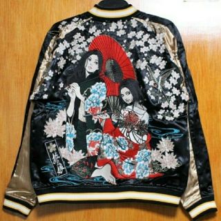 トウヨウエンタープライズ(東洋エンタープライズ)の【抜刀娘】"結愛・凛-桜流水-" 総刺繍  スカジャン(スカジャン)