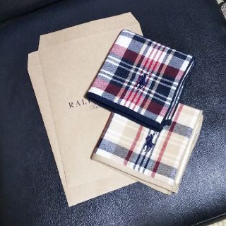 ラルフローレン(Ralph Lauren)の【新品】ラルフローレン★タオルハンカチ2枚(ハンカチ)