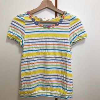 ドットアンドストライプスチャイルドウーマン(Dot&Stripes CHILDWOMAN)のフラワー刺繍ボーダーTシャツ(Tシャツ(半袖/袖なし))