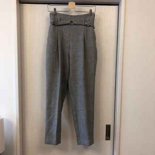 ザラ(ZARA)のZARA ハイウェスト パンツ グレー S ベルト付き(サルエルパンツ)