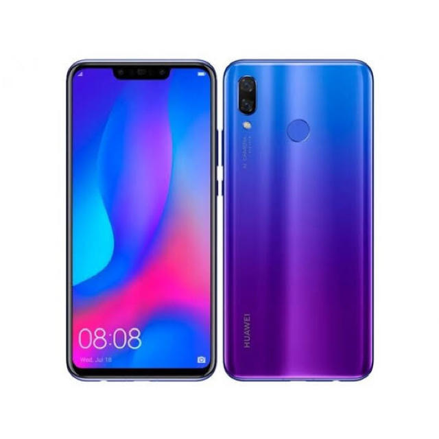 ANDROID(アンドロイド)の【新品未開封】HUAWEI nova3 アイリスパープル SIMフリー スマホ/家電/カメラのスマートフォン/携帯電話(スマートフォン本体)の商品写真