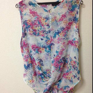 トップショップ(TOPSHOP)のTOPSHOP 花柄ブラウス(カットソー(半袖/袖なし))