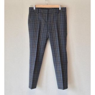 デミルクスビームス(Demi-Luxe BEAMS)のDemi Luxe Beams クロップドパンツ チェック ブルーグレー(クロップドパンツ)