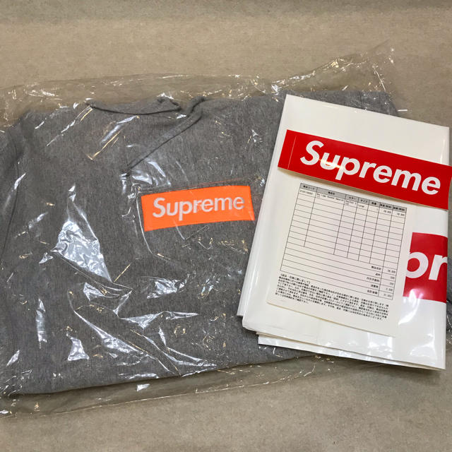 L Supreme Box Logo Hooded Sweatshirt 灰