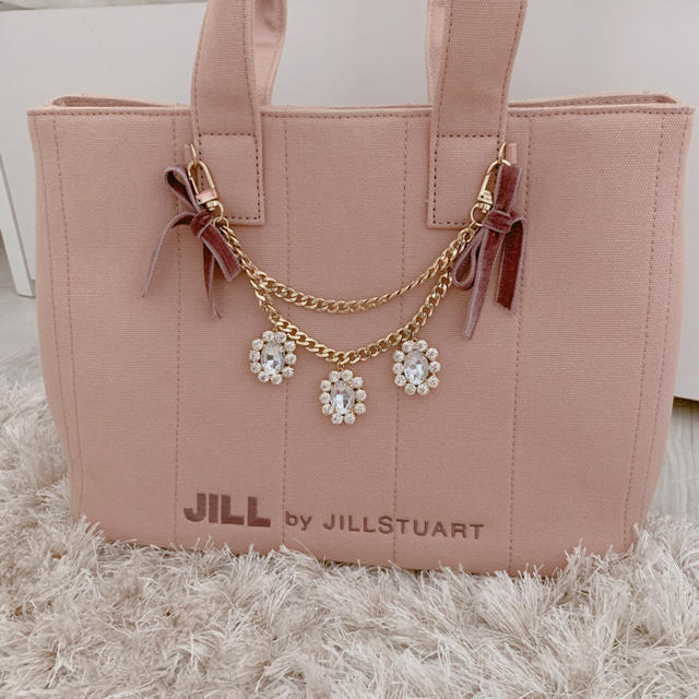 JILL by JILLSTUART(ジルバイジルスチュアート)のJILLbyJILLSTUART ジュエルリボントートバッグ ピンク レディースのバッグ(トートバッグ)の商品写真