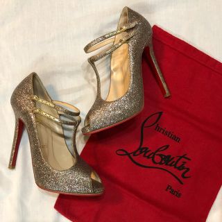 クリスチャンルブタン(Christian Louboutin)のクリスチャンルブタン オープントゥ グリッター パンプス(ハイヒール/パンプス)