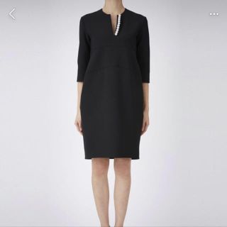 バーニーズニューヨーク(BARNEYS NEW YORK)の美品yoko chanヨーコチャン♡パール付きワンピース36(ひざ丈ワンピース)