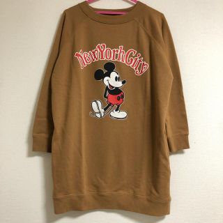 マウジー(moussy)の【MOUSSY】× Disney ミッキー スウェット ワンピ 美品(トレーナー/スウェット)