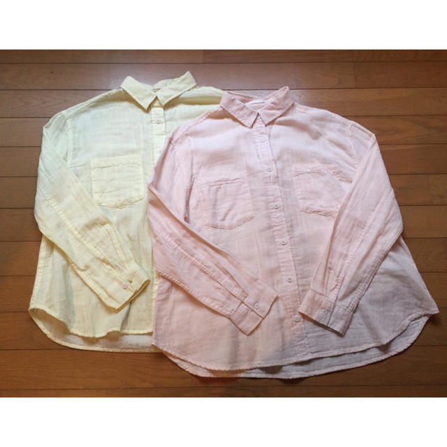 GU(ジーユー)のGU 新品 シャツ 2枚セット M レディースのトップス(シャツ/ブラウス(長袖/七分))の商品写真