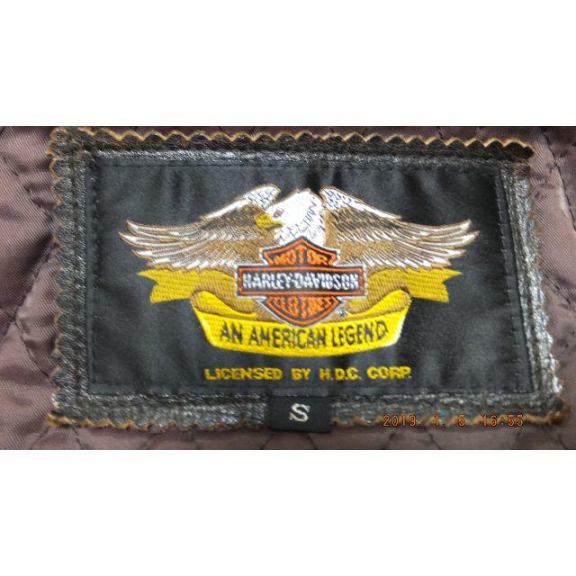 Harley Davidson(ハーレーダビッドソン)の【古着】【ライダース】ハーレー　革ジャン　サイズS（USサイズ）茶系 メンズのジャケット/アウター(ライダースジャケット)の商品写真