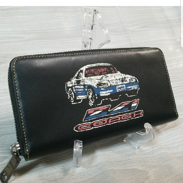 正規品　新品　コーチ　COACH　長財布　レザー　ブラック　車　カー　レア