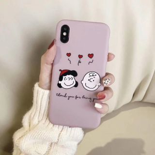 スヌーピー(SNOOPY)のチャーリーブラウン ルーシー iphoneケース iphone8(iPhoneケース)