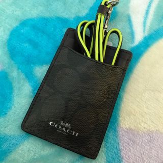 コーチ(COACH)の新品COACH IDホルダー ダークブラウン グリーン(パスケース/IDカードホルダー)