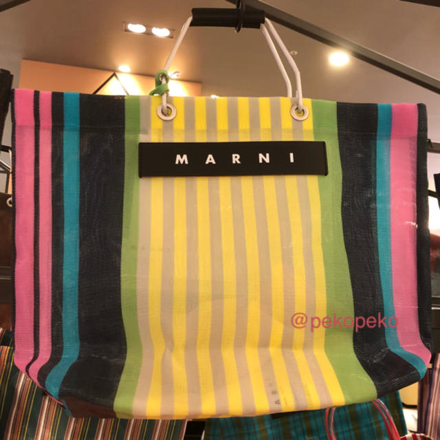 価格は安く Marni - マルニカフェ 2019 新柄 ストライプバッグ ピンクキャンディ 新品 トートバッグ - www.proviasnac.gob.pe