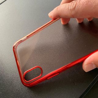 iPhone XR クリアケース レッド(iPhoneケース)