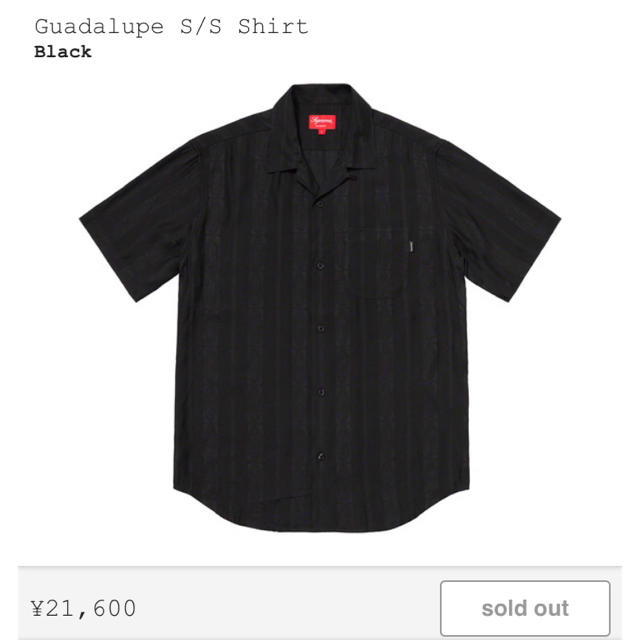 新品未使用 黒 L Supreme Guadalupe S/S Shirt