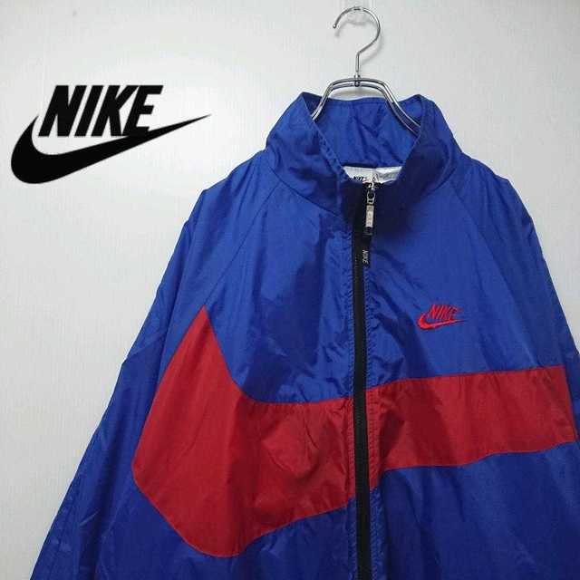 カラーブルー【レア】 90s NIKE ナイロンジャケット ビッグスウォッシュ 360