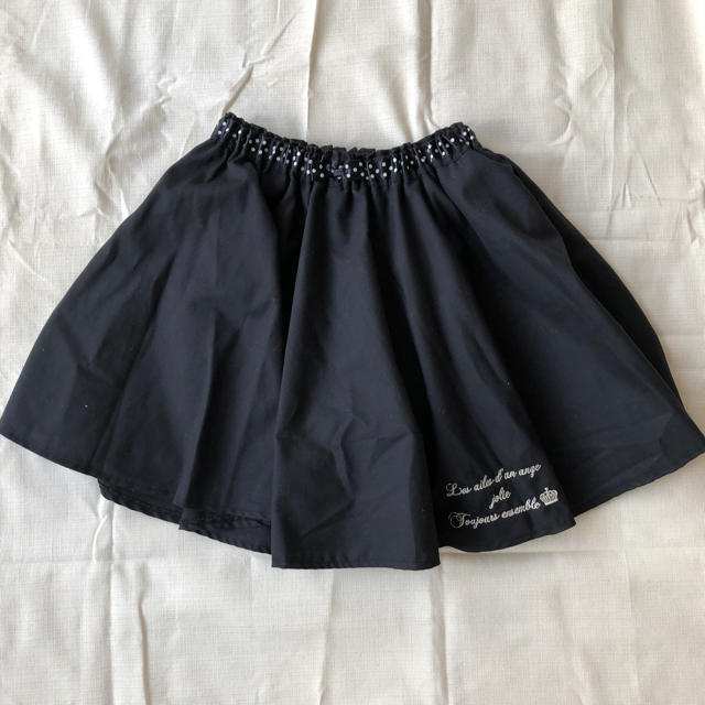 女児165センチブラックミニスカート キッズ/ベビー/マタニティのキッズ服女の子用(90cm~)(スカート)の商品写真