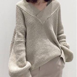 アパルトモンドゥーズィエムクラス(L'Appartement DEUXIEME CLASSE)の Twins Florence Denim V/N Oversize Knit◆(ニット/セーター)