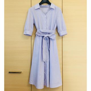 プロポーションボディドレッシング(PROPORTION BODY DRESSING)の《美品》春ラベンダー  サッシュシャツワンピース 完売品♡(ロングワンピース/マキシワンピース)