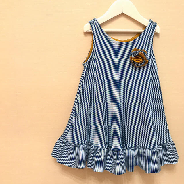 PETIT BATEAU(プチバトー)の☆プチバトー 19SS セール☆ミラレノースリーブワンピース 3ans 新品 キッズ/ベビー/マタニティのキッズ服女の子用(90cm~)(ワンピース)の商品写真