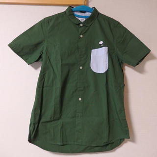 グラニフ(Design Tshirts Store graniph)のgraniph グラニフ メンズ パンダ刺繍 グリーン半袖シャツ(Tシャツ/カットソー(半袖/袖なし))