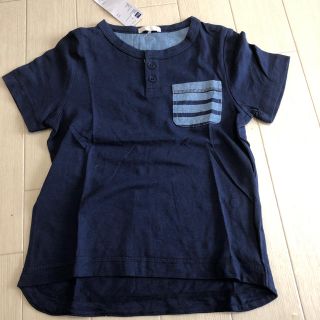 ジーユー(GU)のジーユー ボーイズポケ付きヘンリーネックT 110新品(Tシャツ/カットソー)