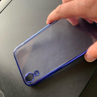 iPhone XR クリアケース ブルー(iPhoneケース)