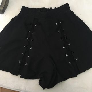 アクシーズファム(axes femme)の編み上げリボン ショートパンツ 黒 axes femme(ショートパンツ)