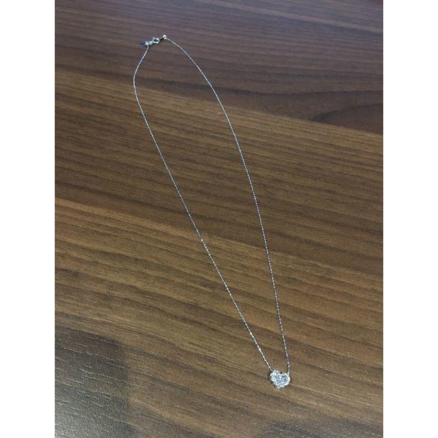 K18WG ダイヤ ハートトップ付き ネックレス(92013253)ネックレス