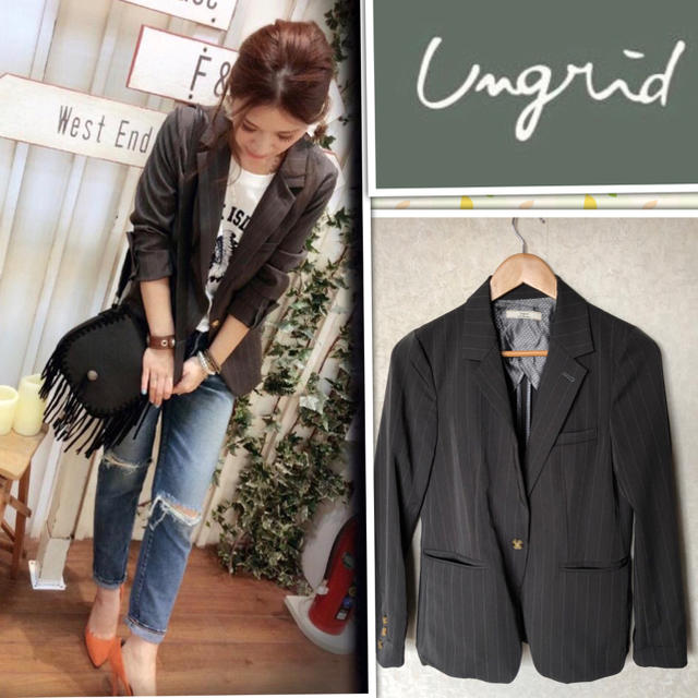 Ungrid(アングリッド)のピンストライプテーラードJK todayful キャナルジーン moussy レディースのジャケット/アウター(テーラードジャケット)の商品写真