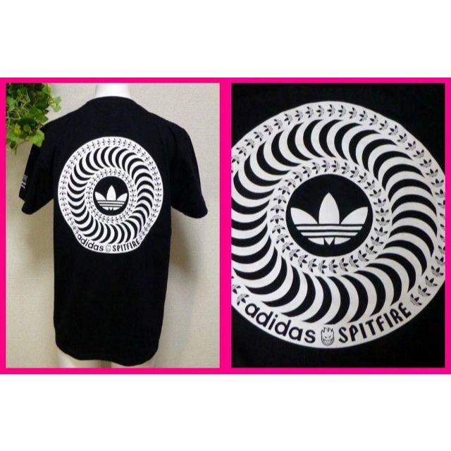 adidas(アディダス)のSPITFIRE×adidas希少！コラボ【美品】Tシャツ黒M SKATEBOA メンズのトップス(Tシャツ/カットソー(半袖/袖なし))の商品写真