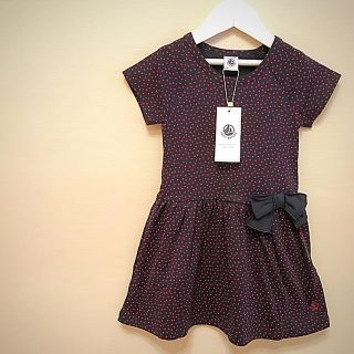 プチバトー(PETIT BATEAU)のプチバトー 18SS ドットプリントワンピース 3ans(ワンピース)